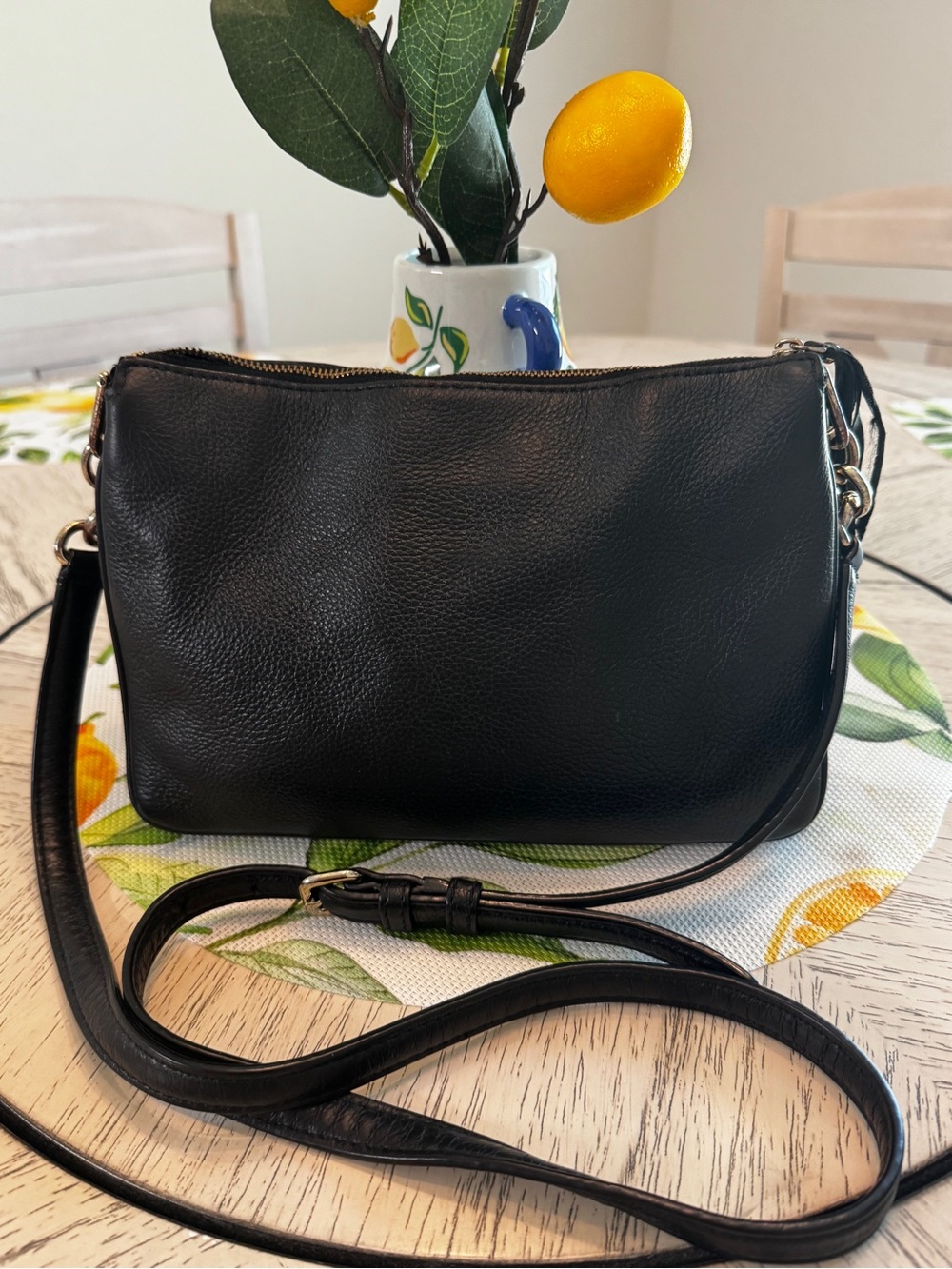 Kate Spade New York Black Pebbled Leather Crossbody Bag Adjustable Strap - Picture 6 of 16